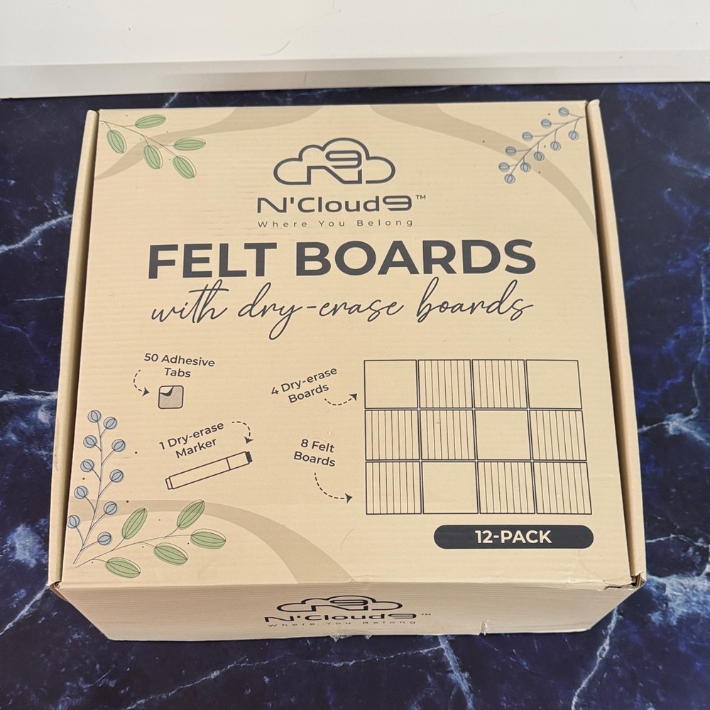 N'Cloud9 Felt Boards with Dry-Erase Boards 12-Pack